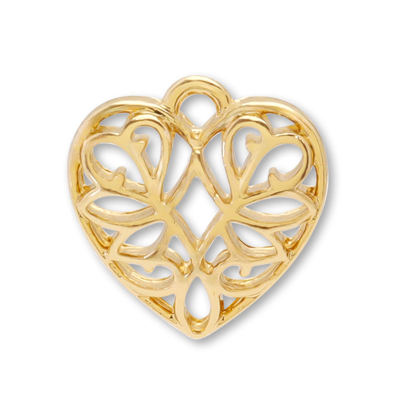 チャーム スカシハート　ゴールド