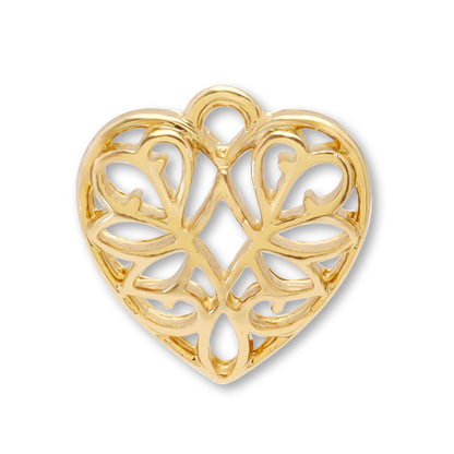 チャーム スカシハート　ゴールド