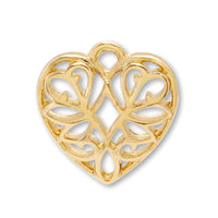 チャーム スカシハート　ゴールド