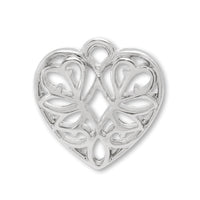 チャーム スカシハート　ロジウムカラー