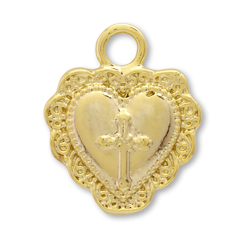 Charm heart cross gold