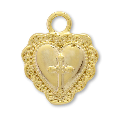Charm heart cross gold