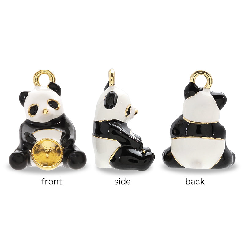 石座チャーム パンダ ＃1088 PP31用　ホワイト・ブラック/Ｇ
