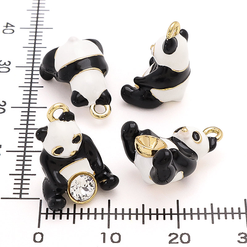 チャーム パンダ クリスタル・ホワイト・ブラック/G – 貴和製作所