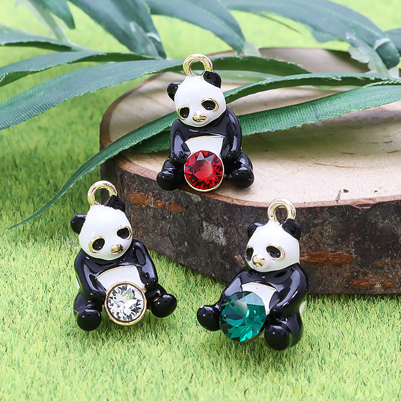 チャーム パンダ　クリスタル・ホワイト・ブラック/Ｇ