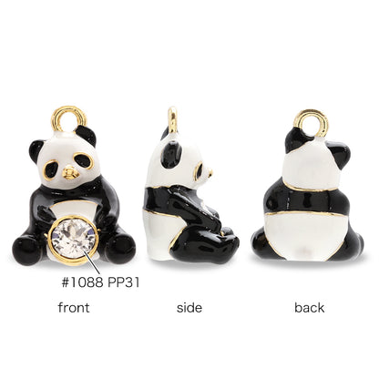 チャーム パンダ　クリスタル・ホワイト・ブラック/Ｇ