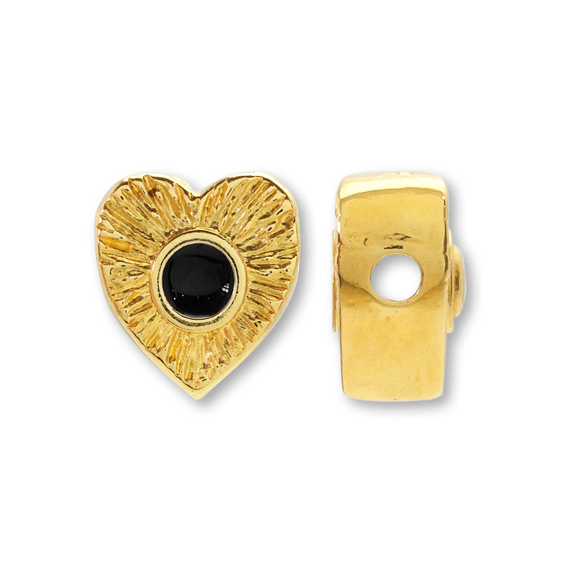 ギリシャパーツ ハート 横穴　ブラック/G