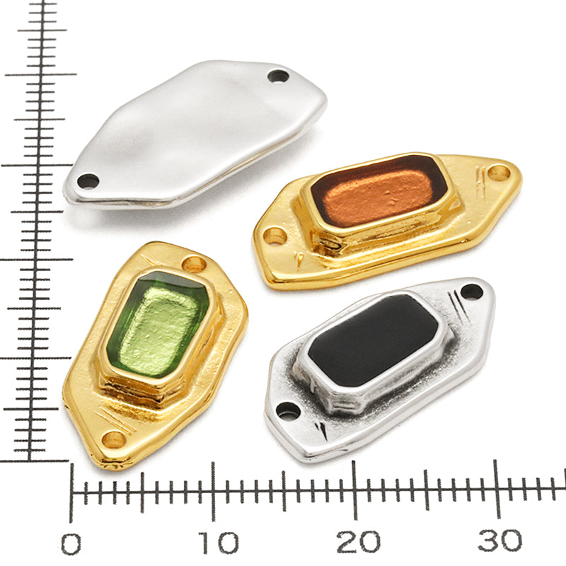 ギリシャパーツ ポリゴンプレート 2穴　クリアブラウン/G