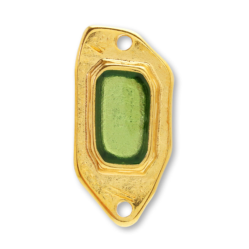 ギリシャパーツ ポリゴンプレート 2穴　クリアグリーン/G