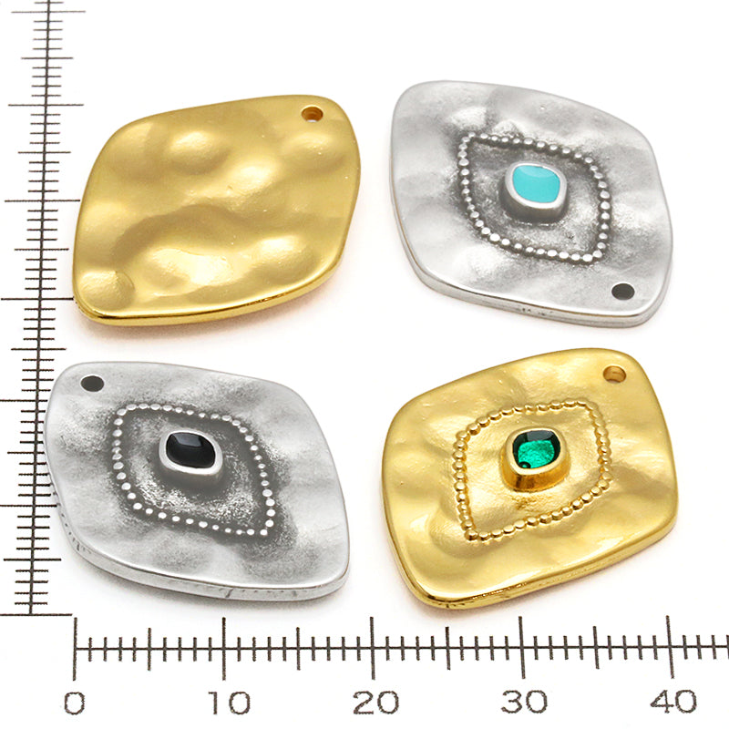 ギリシャパーツ ダイヤプレート トップホール　ブラック/銀古美