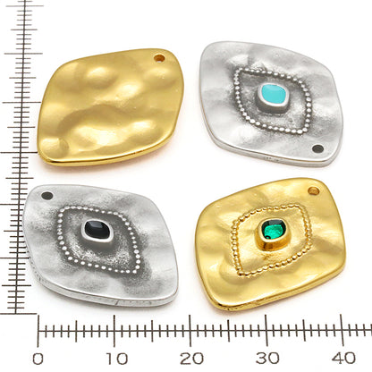 ギリシャパーツ ダイヤプレート トップホール　ブラック/銀古美