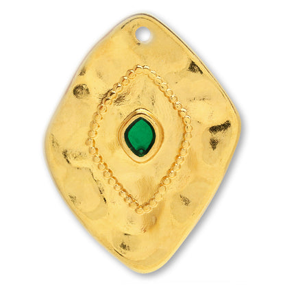 ギリシャパーツ ダイヤプレート トップホール　エメラルド/G