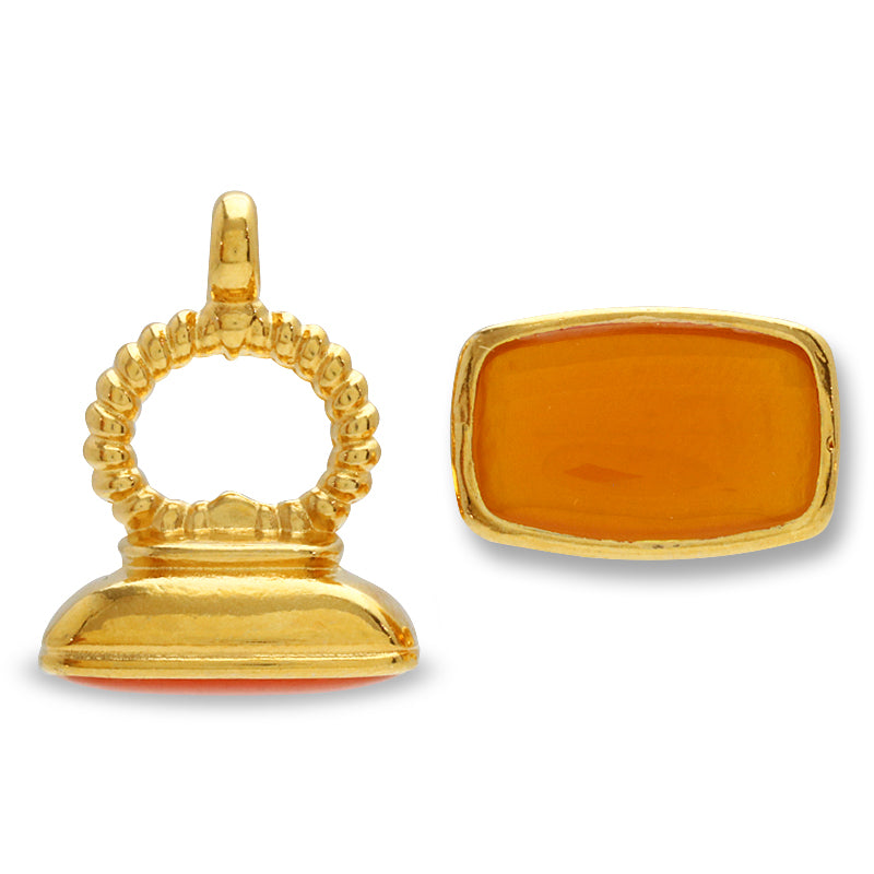 ギリシャパーツ  レクタングルスタンパー　クリアオレンジ/G