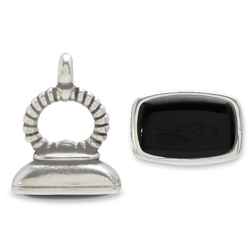 ギリシャパーツ  レクタングルスタンパー　ブラック/銀古美