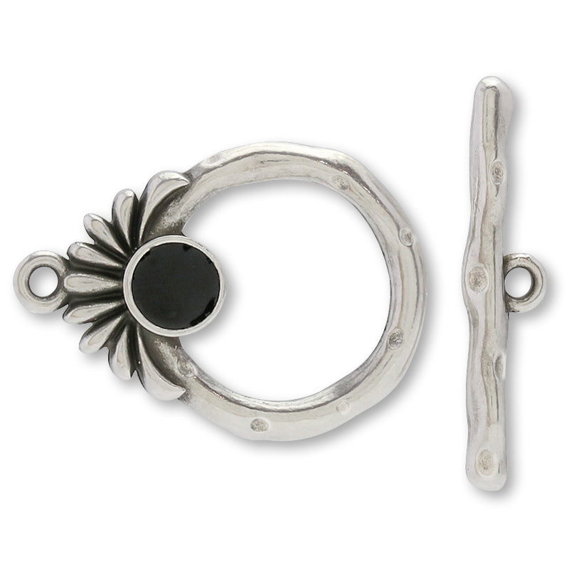 ギリシャパーツ マンテル ボタニカル　ブラック/銀古美