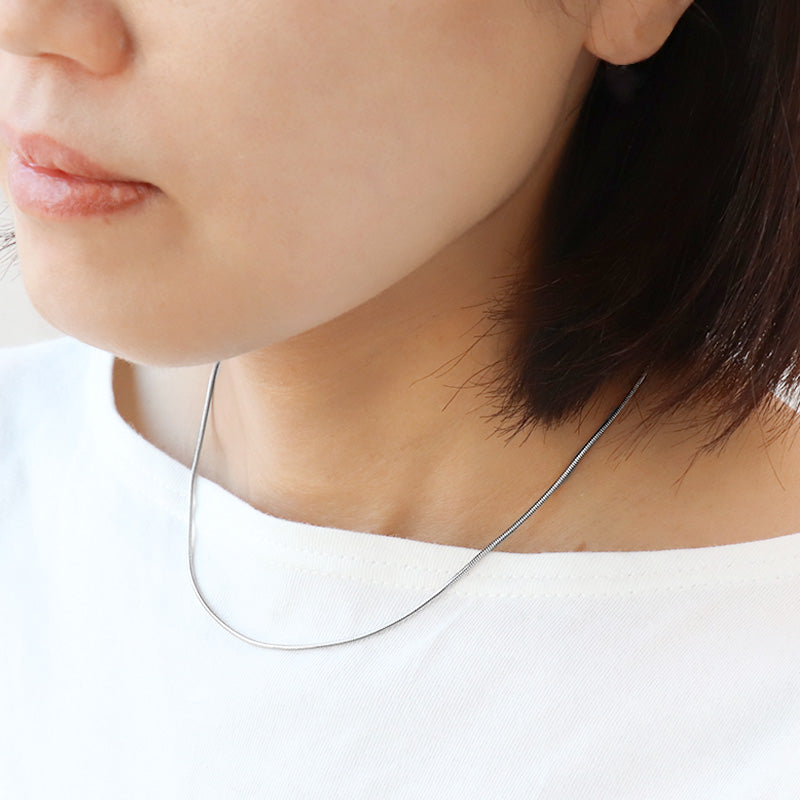 ステンレス316L チェーンネックレス スネーク丸1.2mm アジャスター付