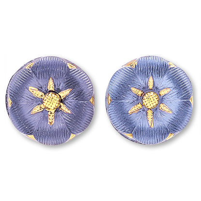 チェコ カボション パフフラワー2　ブルースター/G