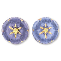 チェコ カボション パフフラワー2　ブルースター/G