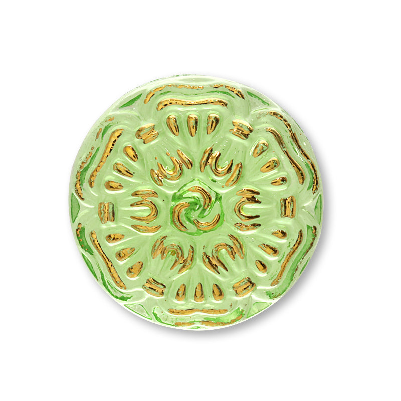 チェコ カボション ナチュラルフラワー　クリソライト/G