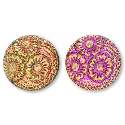 チェコ カボション トリプルフラワー　ヴィトラルミディアム/G