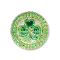 チェコ カボション クローバー　ウランガラス/グリーン