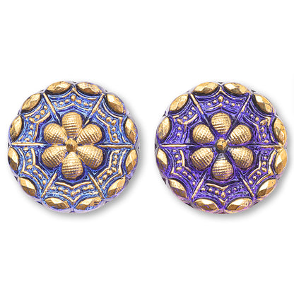 チェコ カボション センターフラワー2　ボルケーノ/G