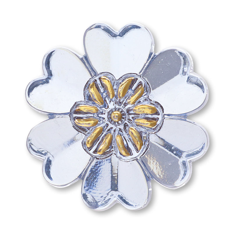 チェコ カボション フラワーシェイプ　ライトブルー/G