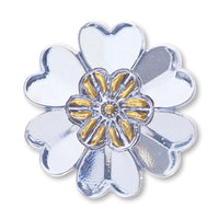 チェコ カボション フラワーシェイプ　ライトブルー/G