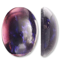 チェコ ガラスストーン オーバルカボション　パープルドラゴンズブレス