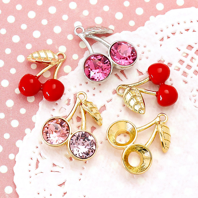 石座チャーム サクランボ SS29(約6mm)用　ゴールド