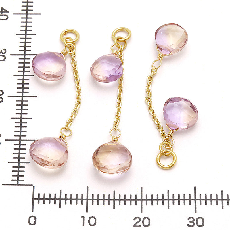 天然石 めがね留めカスタムパーツ　アメトリン/235SDC4