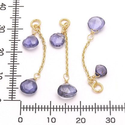 天然石 めがね留めカスタムパーツ　アイオライト/235SDC4