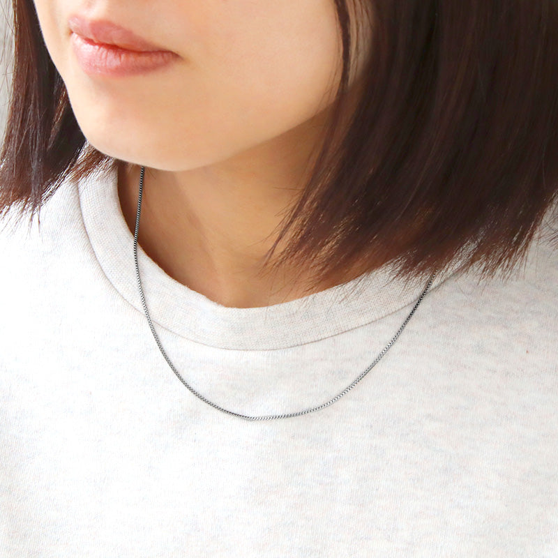 ステンレス316L スライドピンチェーンネックレス ボックス 1.2mm 生地