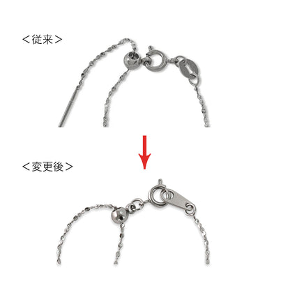 ステンレス316L スライドピンチェーンネックレス スエッジ2　生地(SUS316L)