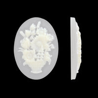 ドイツ製カメオ フラワーベース　クリスタルマット/アイボリー