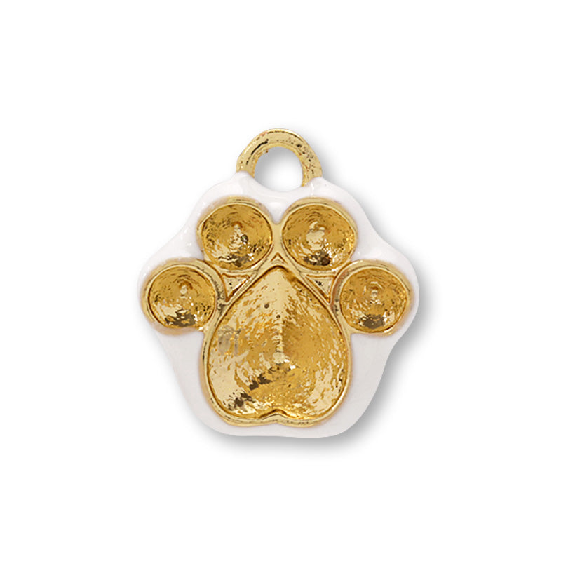 石座チャーム 肉球　ホワイト/G