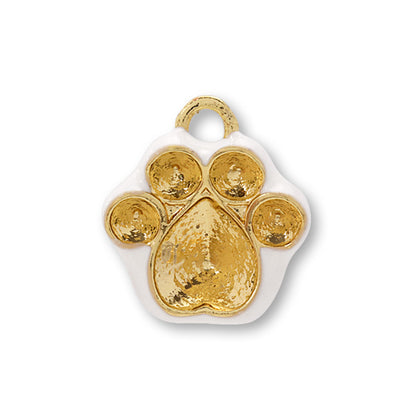 石座チャーム 肉球　ホワイト/G