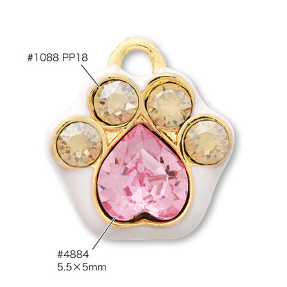 石座チャーム 肉球　ホワイト/G