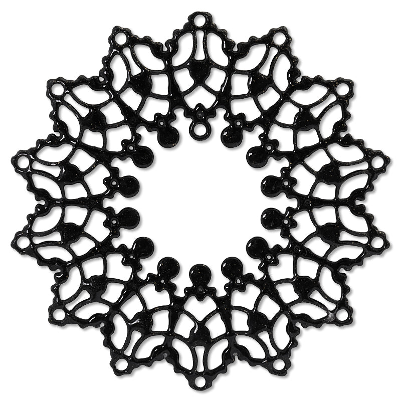 イタリア製フィリグリーパーツ リース　ブラック