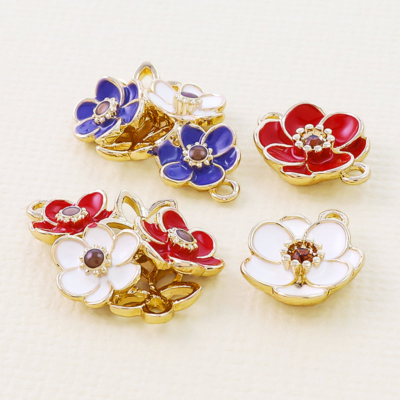 Charm Anemone 1 ring RC Smoke Topaz Red/G