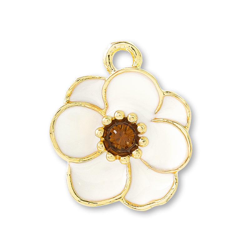 Charm Anemone 1 ring RC Smoke Topaz White/G