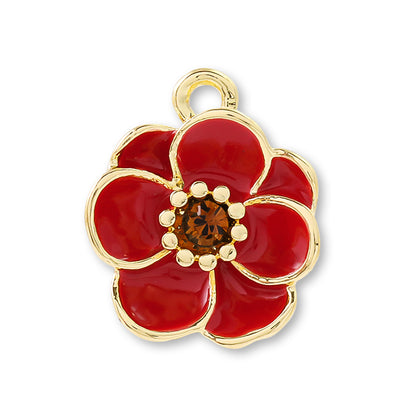 Charm Anemone 1 ring RC Smoke Topaz Red/G