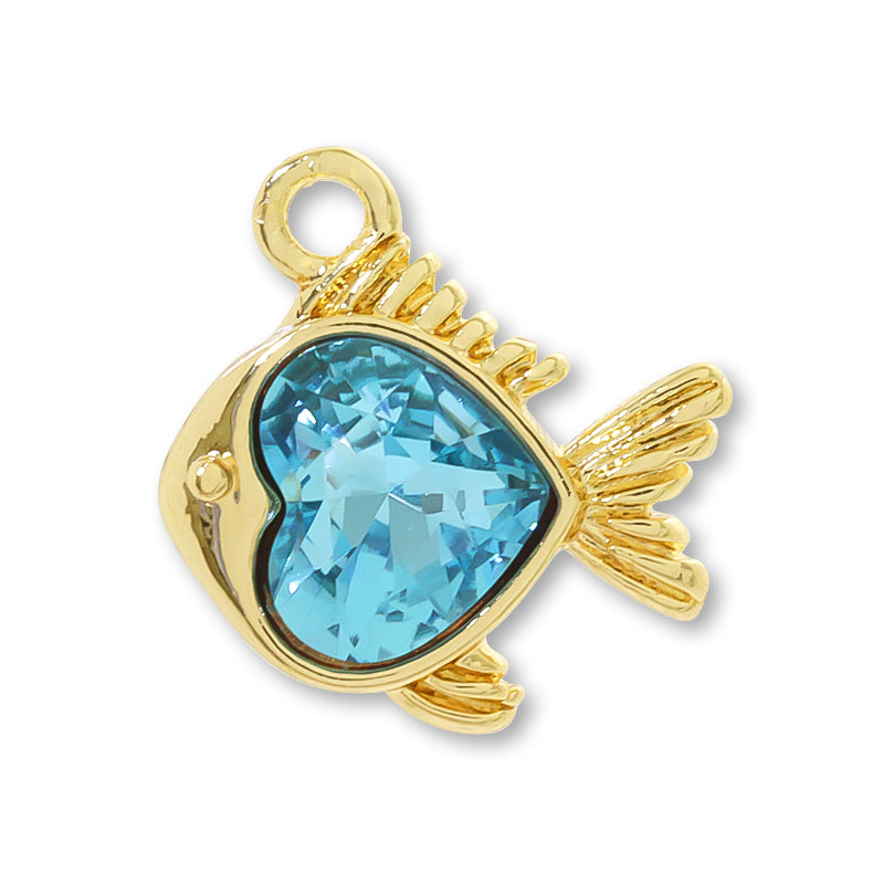 Charm Fish Aquamarine/G
