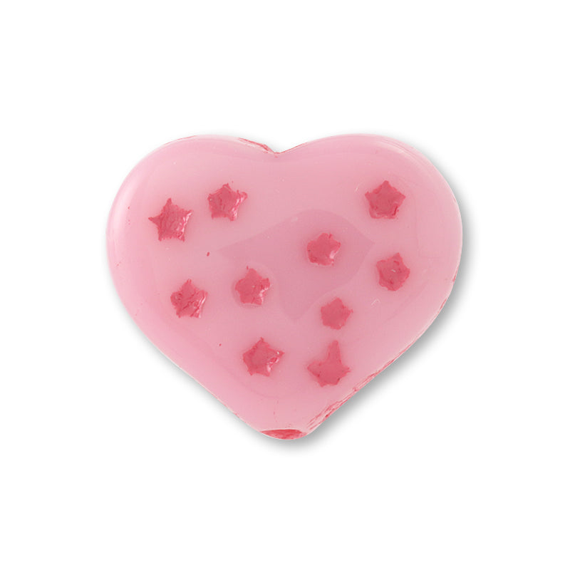 Czech Sparkle Heart Opak Pink/Pink