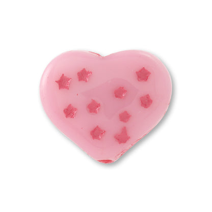 Czech Sparkle Heart Opak Pink/Pink