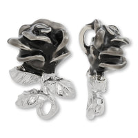 Charm Rose with back ring Black/RC