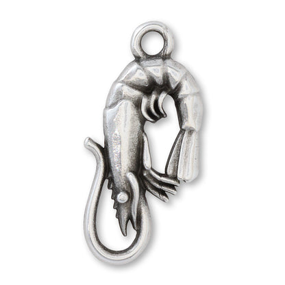 Greek charm shrimp silver old beauty