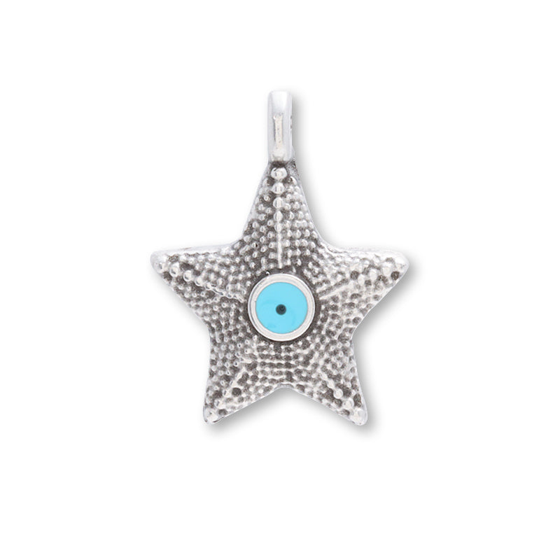 Greek Charm Starfish No.2 Turquoise/Silver Antique
