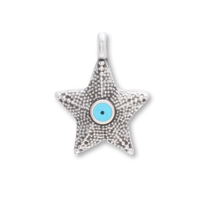 Greek Charm Starfish No.2 Turquoise/Silver Antique