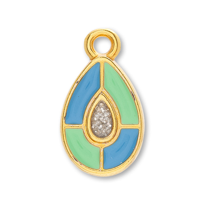 Greek charm drop blue/G